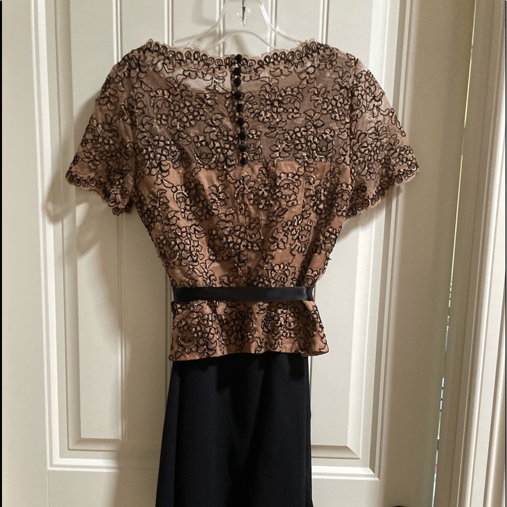 Elegant Talbots black and taupe party dress. 4P - Picture 2 of 6